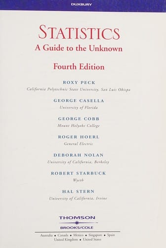 Statistics: A Guide to the Unknown
