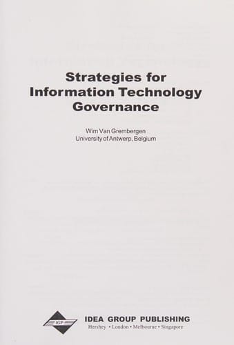 Strategies for information technology governance