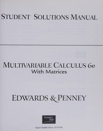 Student Solutions Manual