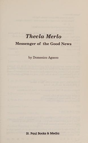 Thecla Merlo: messenger of the good news