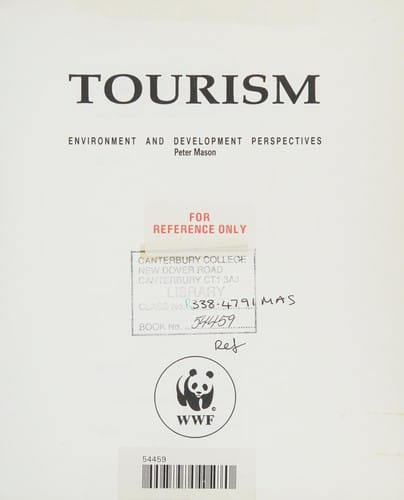 Tourism: environment and development perspectives.
