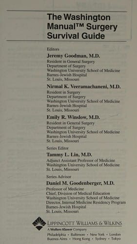 The Washington manual surgery survival guide
