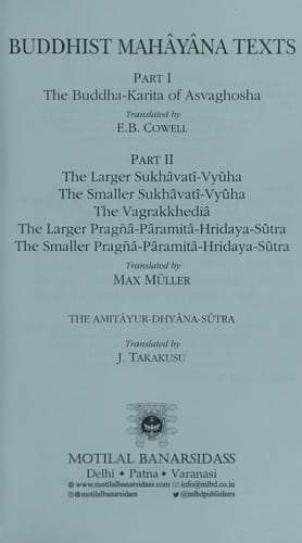 Buddhist Mahayana Texts (Sacred Books of the East, Vol. 49)