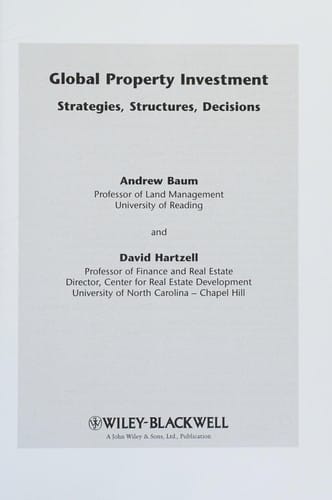 Global Property Investment: Strategies, Structures, Decisions