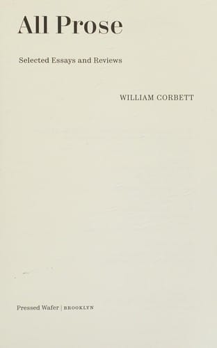 All prose: selected essays and reviews