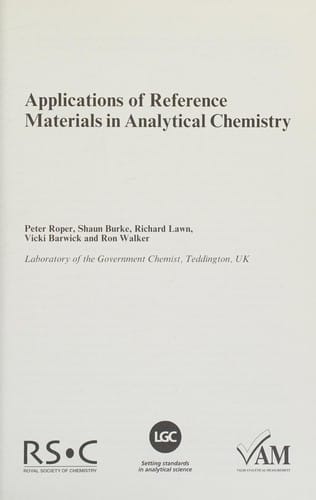 Applications of reference materials in analytical chemistry