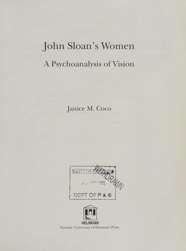 John Sloan's women: a psychoanalysis of vision