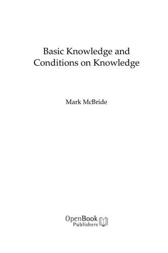 Basic Knowledge and Conditions on Knowledge