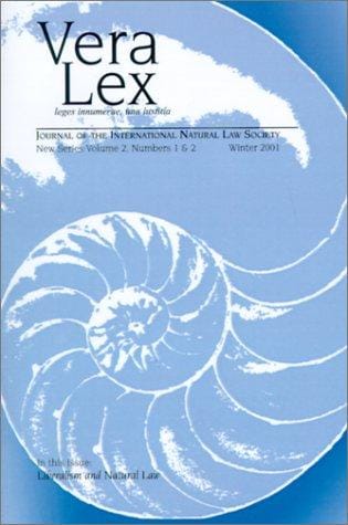 Vera Lex: Journal of the International Natural Law Society
