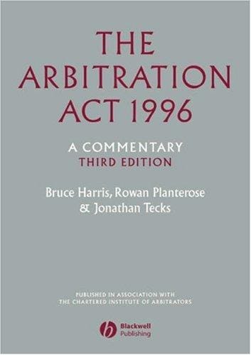 The Arbitration Act 1996: a commentary