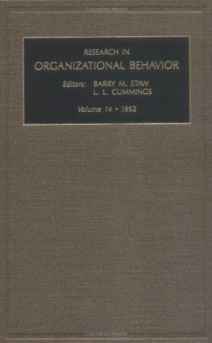 Research in Organizational Behaviour: Vol 14 (Research in Organizational Behavior)