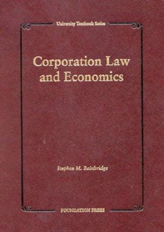 Corporation Law and Economics