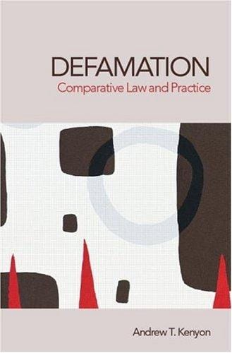 Defamation: Comparative Law and Practice