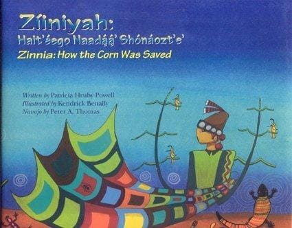 Zíiniyah: haitẻ́ego naadá̳á̳ s̉hónáoztẻ =̉ Zinnia : how the corn was saved