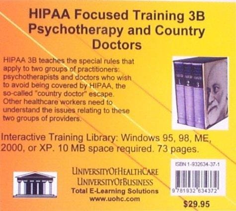 HIPAA Focused Training 3B Psychotherapy and Country Doctors