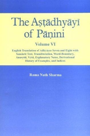 Astadhyayi of Panini Volume VI