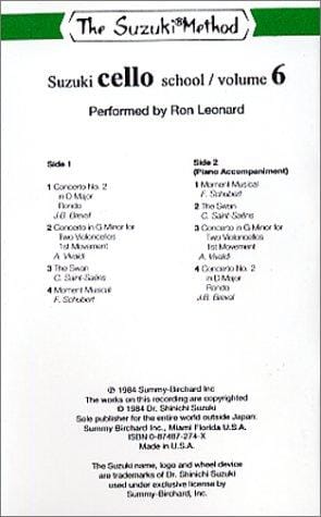 Suzuki Cello School, Vol. 6: Performed by Ron Leonard