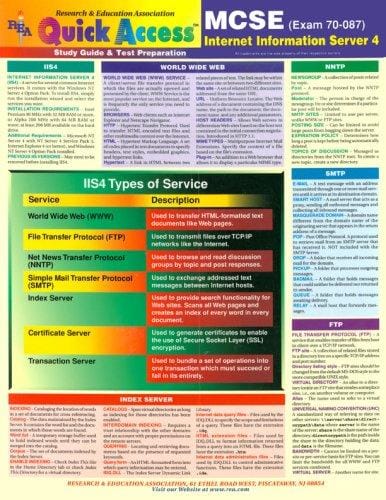 Rea Quick Access MCSE Internet Server 4.0 Exam 70-087
