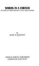 Words in a corner: studies in Montaigne's Latin quotations