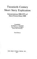 Twentieth-century short story explication: interpretations, 1900-1975, of short fiction since 1800