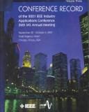 Conference record of the 2001 IEEE Industry Applications Conference: Thirty-Sixth IAS Annual Meeting : 30 September-4 October, 2001, Hyatt Regency Hotel, Chicago, Illinois, USA