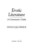 Erotic literature: a connoisseur's guide