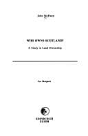 Who owns Scotland?: A study in land ownership