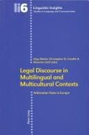 Legal Discourse in Multilingual and Multicultural Contexts: Arbitration Texts in Europe (Linguistic Insights)