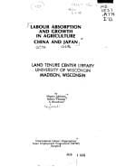 Labor Absorption and Growth in Agric China and Japan