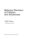 Behaviour Disorders of Children and Adolescents