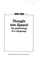 Thought into speech: the psychology of a language