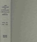 The Library of Literary Criticism of English and American Authors: 1730-1784