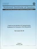 Guide for the Selection of Communication Equipment for Emergency First Responders: Nij Guide 104-00