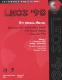 LEOS '98: conference proceedings : 11th Annual Meeting : IEEE Lasers and Electro-Optics Society 1998 Annual Meeting : 1-4 December, 1998, the Walt Disney World Swan Hotel, Orlando, Florida