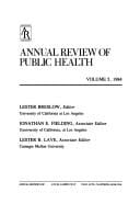 Annual Review of Public Health: 1984 (Annual Review of Public Health)
