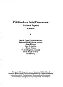Childhood as a social phenomenon: national report Canada