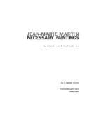 Jean-Marie Martin: necessary paintings : July 4-September 15, 2002, the Robert McLaughlin Gallery, Oshawa, Ontario