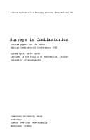 Surveys in Combinatorics: Invited Papers for the Ninth British Combinatorial Conference 1982 (London Mathematical Society Lecture Note Series)