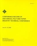 Conference Record of 2000 Annual Pulp and Paper Industry Technical Conference: The Renaissance Waverly Hotel Atlanta, Ga June 19-23, 2000 (Pulp and Paper ... Technical Conference//Conference Record)