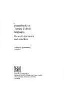 Sourcebook on Tomini-Tolitoli languages: general information and word lists