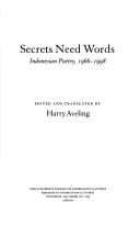Secrets Need Words: Indonesian Poetry, 1966-1998 (Ohio RIS Southeast Asia Series)