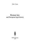 Roman law and European legal history