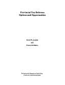 Provincial tax reforms: options and opportunities