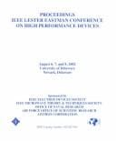 Proceedings: IEEE Lester Eastman Conference on High Performance Devices : August 6,7, and 8, 2002, University of Delaware, Newark, Delaware