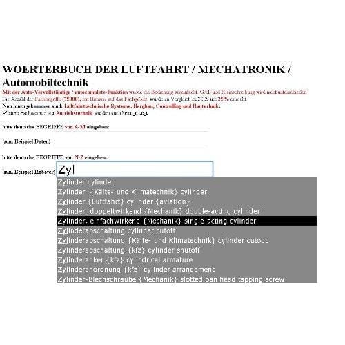 Leseprobe Fachbegriffe zu Kraftfahrzeugtechnisches Wörterbuch deutsch-englisch auch Robotertechnik / Mechatronik