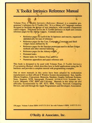 X Toolkit Intrinsics Reference Manual: for X version 11