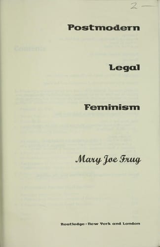 Postmodern legal feminism