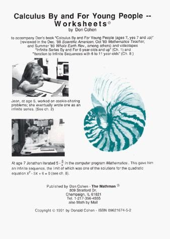 Calculus by and for Young People-Worksheets