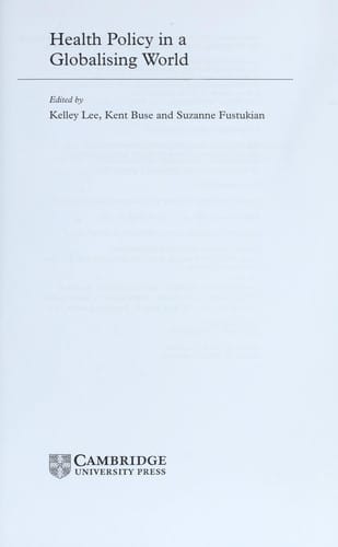 Health policy in a globalising world