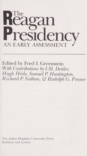 The Reagan presidency: an early assessment